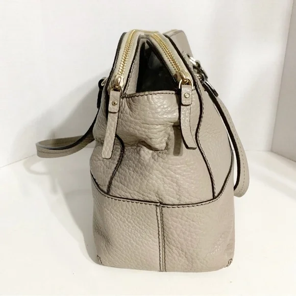 kate spade Taupe Pebbled Leather Grove Court Lainey Satchel Fully Lined Top Hand - Picture 5 of 14